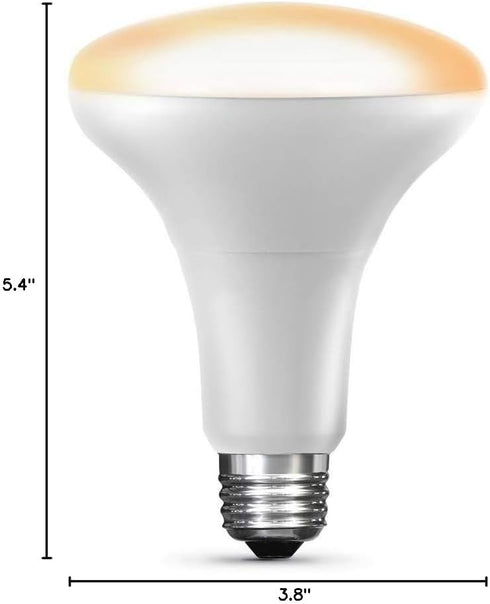 BR30/SW/HK 65W BR30 Bulb, 5.4" 3.8" 2700K Feit Electric Equivalent Flood Smart, Works with Apple HomeKit and Siri Voice