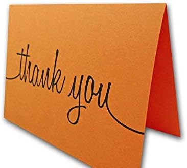 CutCardStock Thank You Note Cards & Envelopes, 25 Cards and Envelopes, Orange Fizz