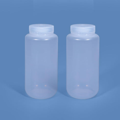 33.8 oz Wide Mouth Lab Reagent Bottle, Laboratory Grade Chemical Container, Sealed Leak-proof Clear PP Bottle, Water