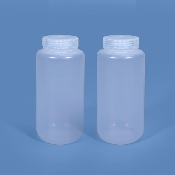 33.8 oz Wide Mouth Lab Reagent Bottle, Laboratory Grade Chemical Container, Sealed Leak-proof Clear PP Bottle, Water