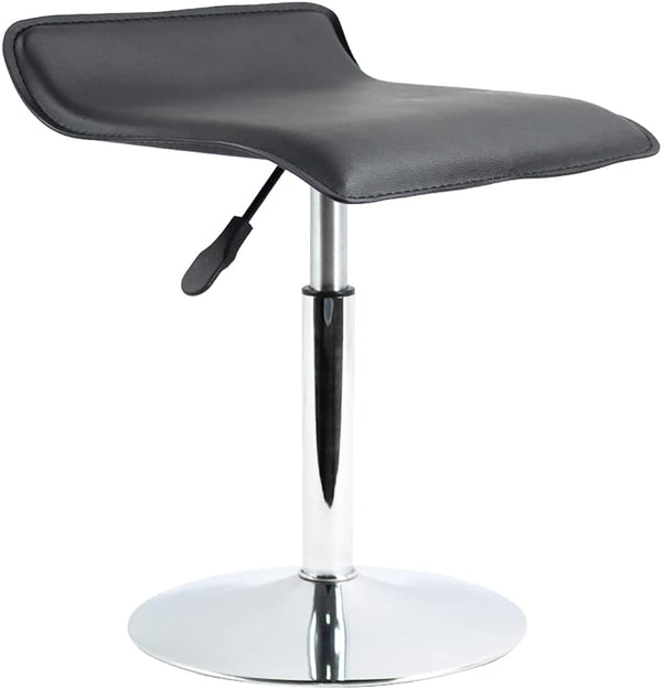 FURWOO Short Square PU Leather Office Chair Height Adjustable Mini Counter Stool for