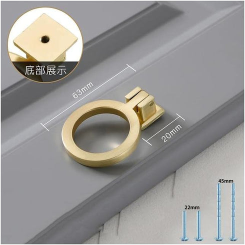 SZOMH Cabinet Handles Gold Cabinet Pulls Solid Zinc Alloy Kitchen Cupboard Single Hole for Bedside Table Handle Drawer