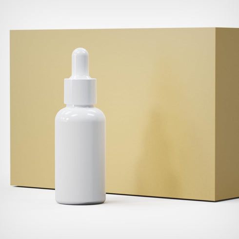 Pack of 12 (1oz) Empty Glass Dropper Bottles, White Coated with Funnels, 30ml Eye Dropper Bottles for Essential Oils,