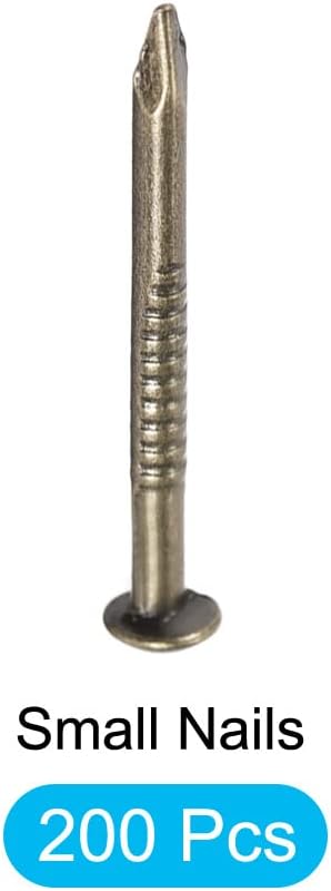 Small Nails (1.5x19mm) 200pcs, Carbon Steel Tiny Hardware Nails for Household Woodworking, Bronze Tone