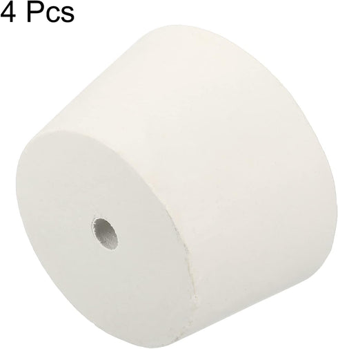 MECCANIXITY Rubber Tapered Plug 51mm to 62mm with 8mm Hole, White Test Tubes Bungs Stopper, 4 Pieces for Lab Home