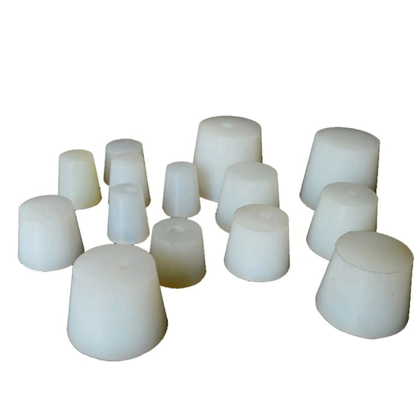 XXKKUQSD 10pcs Food Grade White Silicone Stoppers - Durable Rubber Test Tube Plugs