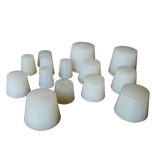 XXKKUQSD 10pcs Food Grade White Silicone Stoppers - Durable Rubber Test Tube Plugs