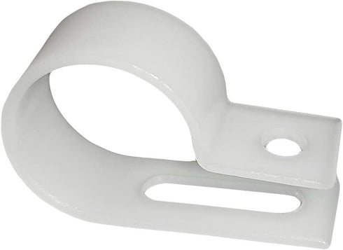 Electriduct 1/4" Heavy Duty Nylon Cable Clamps Mounting Wire Clips - 50pcs, White