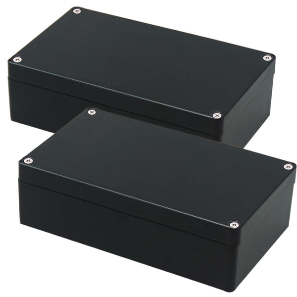 Zulkit Junction Box IP65 Waterproof Dustproof ABS Plastic Electrical Boxes, Black 7.9 x 4.7 x 2.2 inch (Pack of 2)