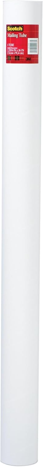 Scotch Mailing Tube, 1 Tube, 4 in x 48 in, Perfect Protection for Mailing Rolled Items, White