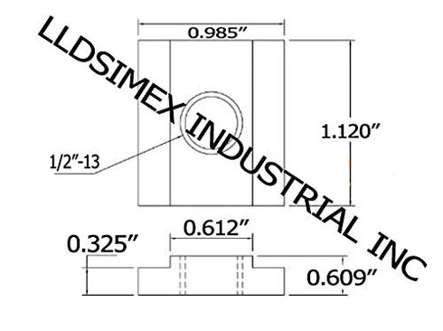 4PC Set T-Slot Nut, Black Oxide Finish, 1/2-13 Threads Table Slot