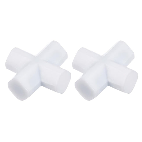 YOKIVE 2 Pcs Magnetic Stir Bar, PTFE Coated Cross Type Stirrer for Lab Liquid Solution Mixing (White, 0.79-Inch)