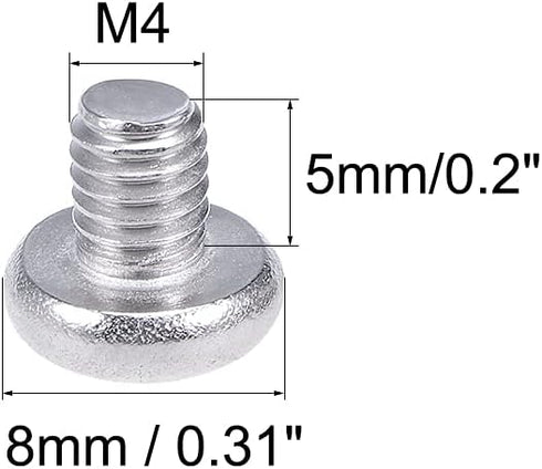 uxcell M4x5mm Machine Screws Pan Phillips Cross Head Screw 304 Stainless Steel Fasteners 30Pcs
