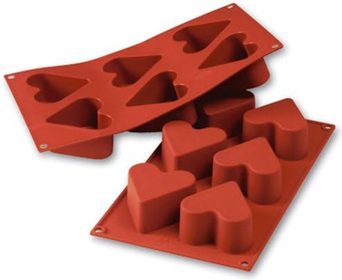 Silikomart Professional Silicone Bakeware: Heart 4.4 Oz, 2.56" Dia x 1.57" High,