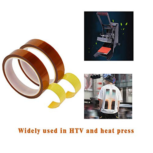 EQUTY BAYMERS 2 Rolls 20mm X 33m Heat Tape, Adhesive Heat Resistant Transfer Tape for Vinyl Thermal Sublimation Press