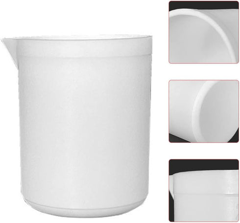 Plastic Graduated Beaker Lab Beaker, 250ML Measuring Liquid Container with Handle and Spout