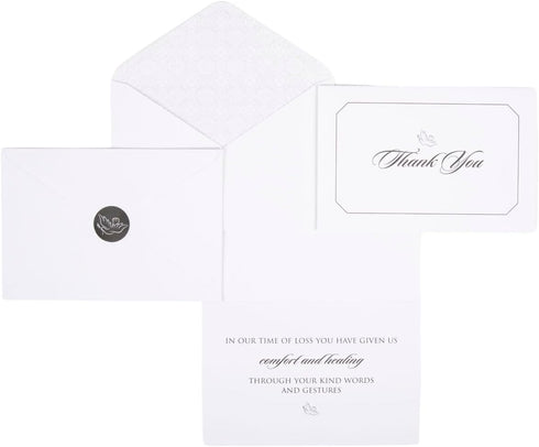 The Cherished Company Funeral Thank You Cards with Envelopes | Sympathy Cards with Meaningful Message