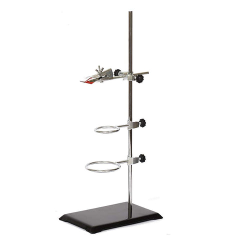 Laboratory Retort Support Stand for Titration Extraction - XMWangzi with Burette Clamp and 2 Flask Ring Clamps