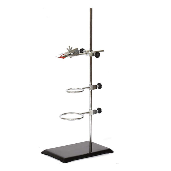 Laboratory Retort Support Stand for Titration Extraction - XMWangzi with Burette Clamp and 2 Flask Ring Clamps