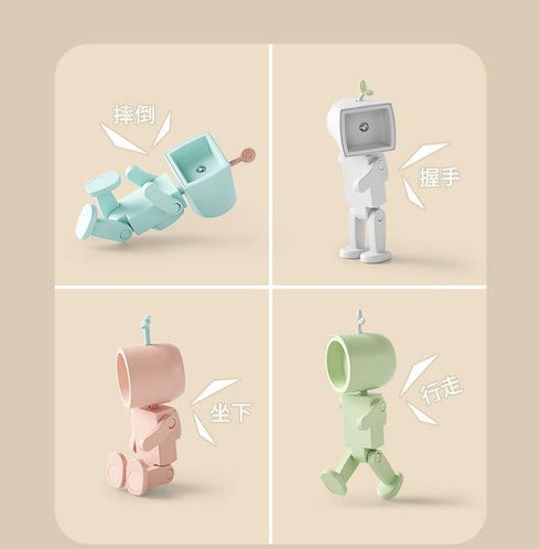 Generic Robot Friday Night Light,LED Mini Magnetic Desk Lamp with Batteries,Cute Movable Figure Decor,Phone