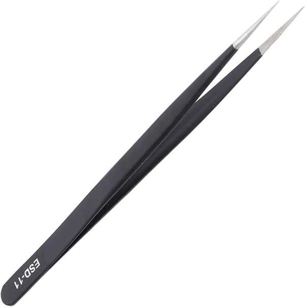 Static Resistant Tweezer, Precision HRC40-45 Thermal Insulation Stainless Steel for Electronics Repair, Soldering