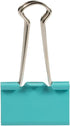 JAM PAPER Colorful Large Binder Clips, 1 1/2 Inch (41 mm) Teal Binderclips - 12/Pack