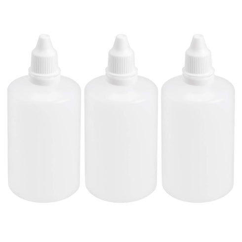uxcell Plastic Dropper Bottle, 100ml/3.4oz, Small Mouth Empty Squeezable Liquid Dropper Bottle (3pcs)