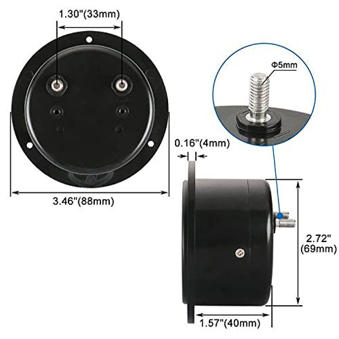 Baomain DC 30V Round Voltmeter Voltage Meter 65C5 Gauge Analog Panel Class 2.5 CE