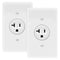 Maxxima 20A Single Receptacle Outlet - 2 Pack, 125 VAC Commercial Grade White Electrical Outlet