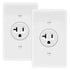 Maxxima 20A Single Receptacle Outlet - 2 Pack, 125 VAC Commercial Grade White Electrical Outlet
