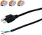 Heavy Duty AC Power Cord Pigtail - 14 Gauge 3 Prong 6 Feet Open End SJT 14AWG Replacement AC Wall Cable