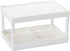 Hemoton Desktop Storage Rack Organizer, Double-Layer Cosmetic Stationery Holder for Kitchen Bathroom Office, White