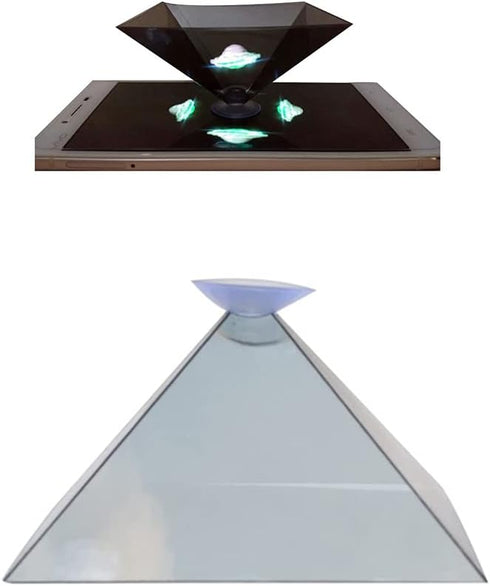 ljhnba 3D Hologram Projector Py-ramid Smartphone Hologram 3D Display Stands Projector