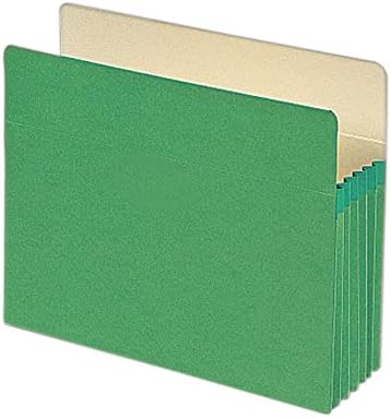 Smead File Pocket, Green, Straight-Cut Tab, 5-1/4" Expansion, Letter Size, 10 per Box (73236)