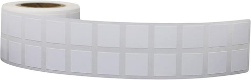 White 1/2" Inch Square Adhesive Labels - 1,000 Color Coding Dot Stickers for Inventory Management