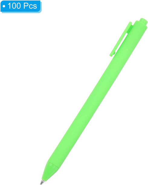 PATIKIL 100 Pack Black Barrel Click Pens, 1.0MM Retractable Ballpoint Pens, Smooth Writing Office Supplies, Green
