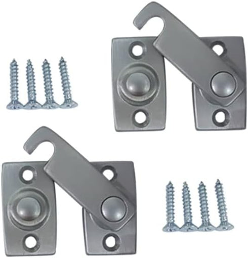 QCAA Solid Brass Shutter Bar/Door Latch, 7/8" x 2-3/32", Satin Chrome, 2