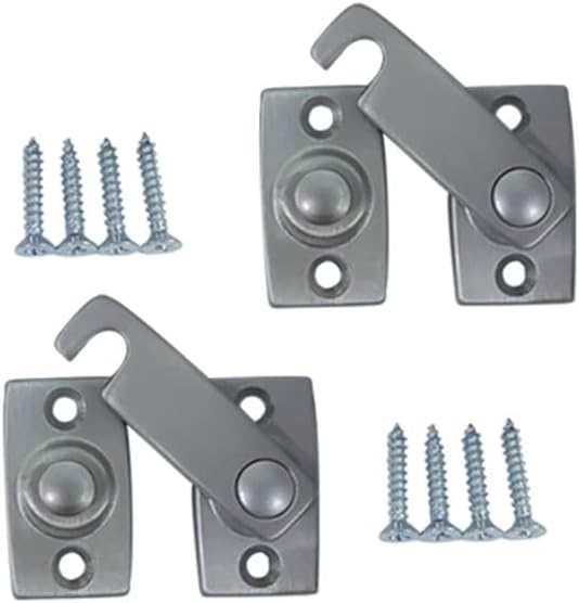 QCAA Solid Brass Shutter Bar/Door Latch, 7/8" x 2-3/32", Satin Chrome, 2