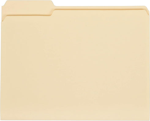 Office Depot File Folders, 1/3 Cut, Letter Size, 30% Recycled, Manila, Pack of 100