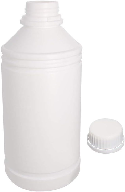 Othmro PE Plastic Lab Chemical Reagent Bottles 5pcs, 1000ml/34oz Small Mouth 28mmID Round Sample Liquid Storage Container Sealing Bottles White with Cap by Othmro