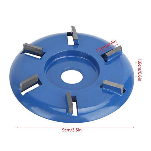 Yosoo123 Wood Cutting Disc, Wood Carving Disc Steel 6-Teeth Milling Cutter Woodworking Tool Angle Grinder Accessories for Softwood Hardwood(02)