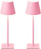 LamparaDecor Pink Rechargeable Table Lamp Set of 2,Cute Small Pink lamp for Girls