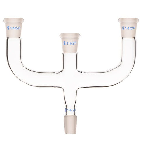 4 Way Claisen Distillation Adapter with 14/20 Joints, Connecting Adapter for Lab Supply