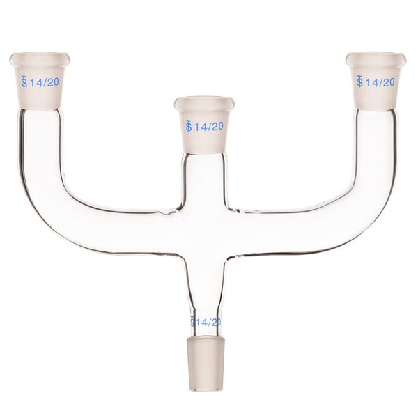 4 Way Claisen Distillation Adapter with 14/20 Joints, Connecting Adapter for Lab Supply