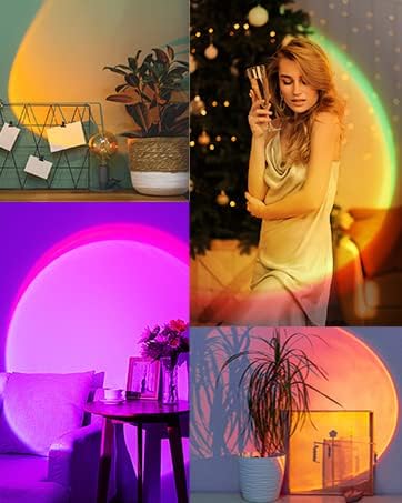 nellsi Sunset Sunset Lamp Projection with Remote Control - Endless Colors Projector Lights LED APP Floor Lamp