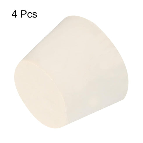 MECCANIXITY Rubber Tapered Plug, 32mm to 42mm Solid Test Tubes Bungs Stopper, White, 4 Pieces