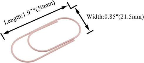 HAHIYO Paper Clips 2 inches (50mm) Length Pink Wide Paperclips Vinyl Coated Prevent Scratching Tearing The Pages Sturdy for Bookmark Organize Home Office School 30 Pack by HAHIYO