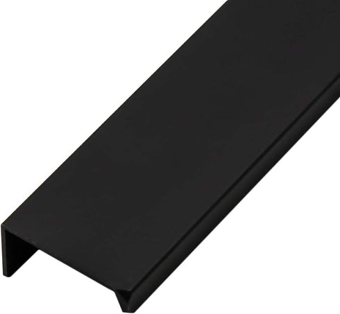 LC LICTOP 300mm/11.8" Modern Style Finger Edge Tab Pull Handle Door Knobs, Aluminum Matte Black