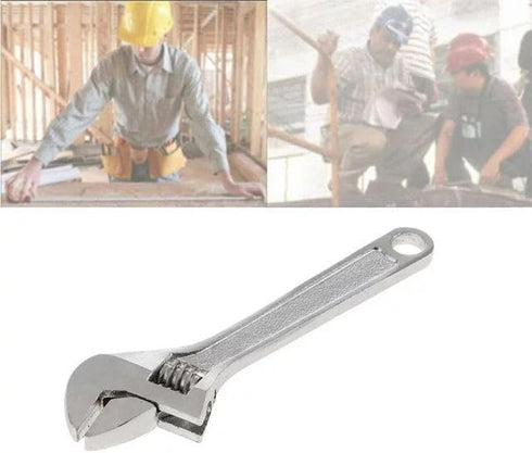 Silver Open End Wrench, Steel 2.5inch Adjustable Spanner for Repairing, Mini Hand Tools, Keychain Accessories