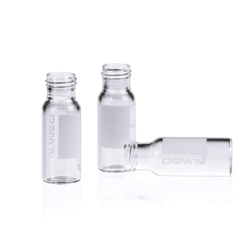 ALWSCI 2 ml Autosampler Vial, Clear HPLC Vial with Writing Area, 9-425 Screw-Thread Vial, Pack of 100